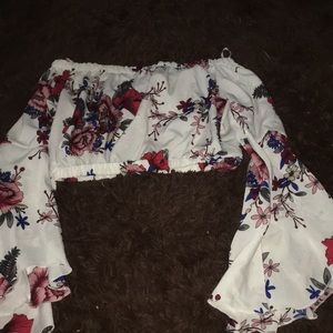 Flower shein crop top